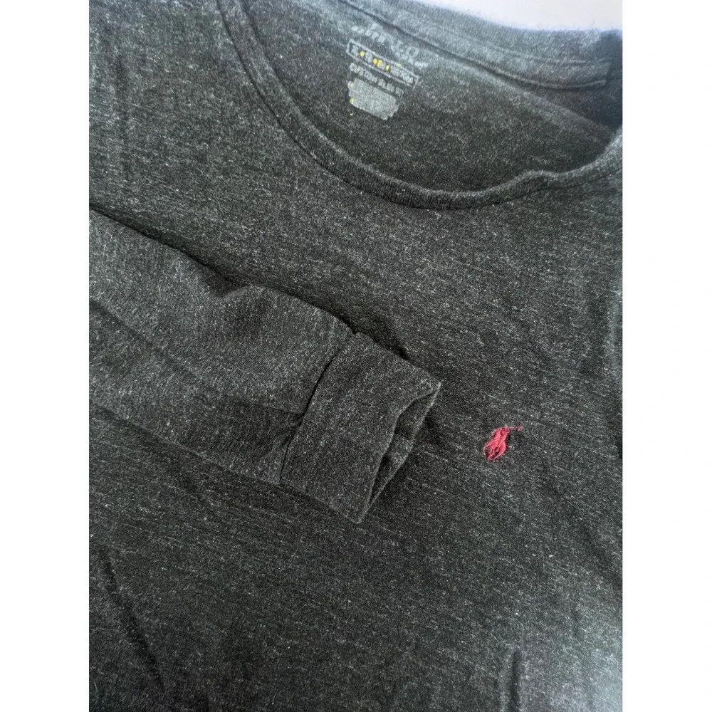 Polo Ralph Lauren Mens Custom Slim Fit Long Sleeve‎ T-Shirt Charcoal Grey XL